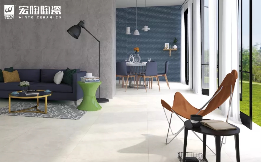 伟德BETVLCTOR1946始于英国北欧气概客厅瓷砖地砖花型效果图