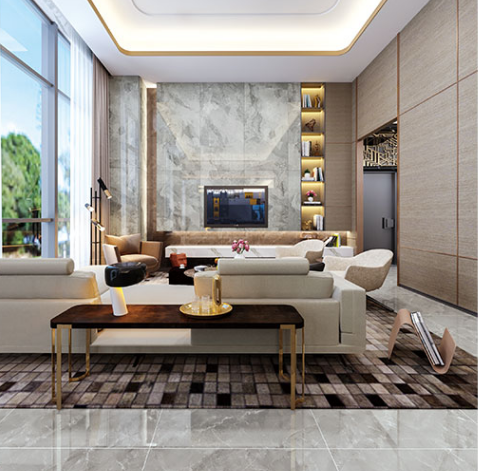  伟德BETVLCTOR1946始于英国陶瓷大板客厅装修效果图
