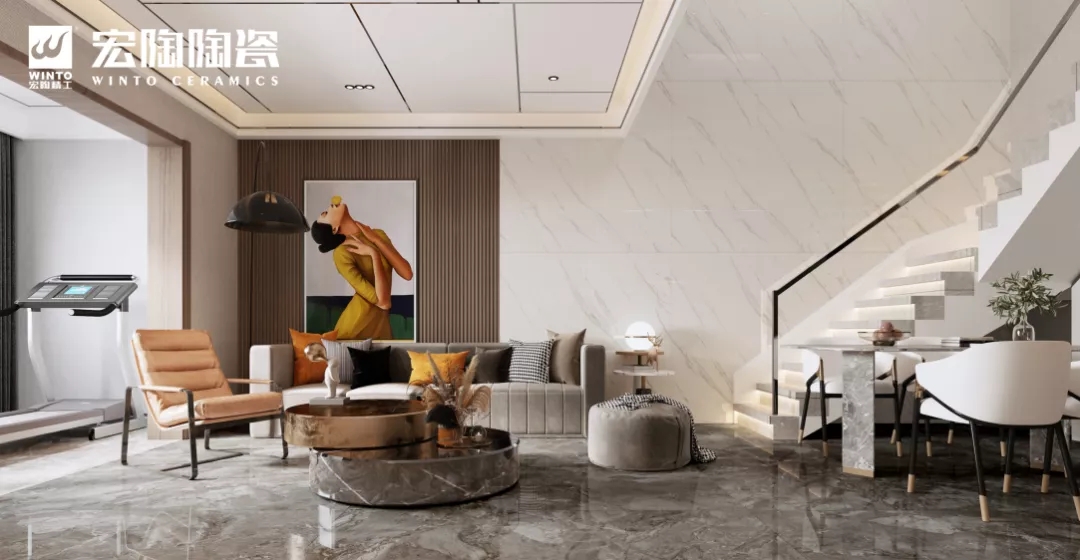 伟德BETVLCTOR1946始于英国海棠白抛釉瓷砖装修效果图 