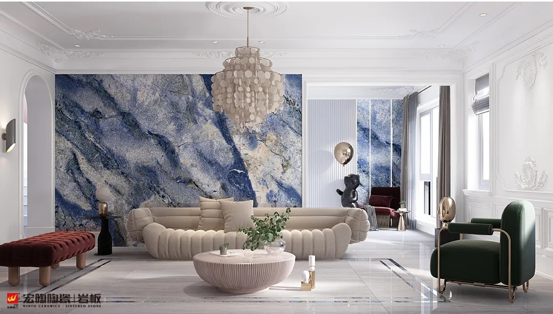  伟德BETVLCTOR1946始于英国岩板客厅装修效果图