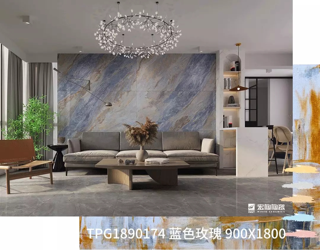 伟德BETVLCTOR1946始于英国蓝色玫瑰900X1800MM瓷砖地砖装修效果图