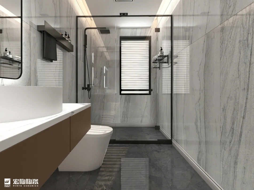 伟德BETVLCTOR1946始于英国岩板TPG157245+TPG80227卫浴空间效果图