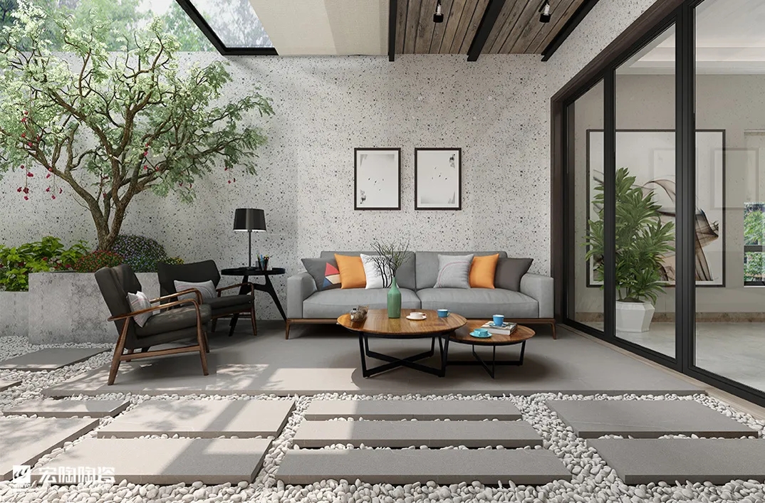 伟德BETVLCTOR1946始于英国地砖TPVGM26001M马卡龙浅灰600×1200×15.5mm效果图