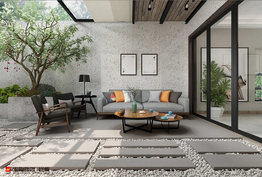 伟德BETVLCTOR1946始于英国岩板客厅效果图