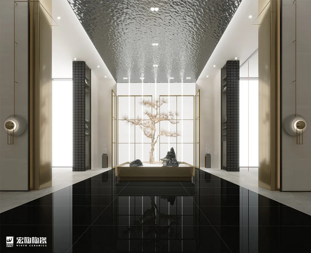 伟德BETVLCTOR1946始于英国750×1500mm星耀系列黑金砂瓷砖地砖效果图