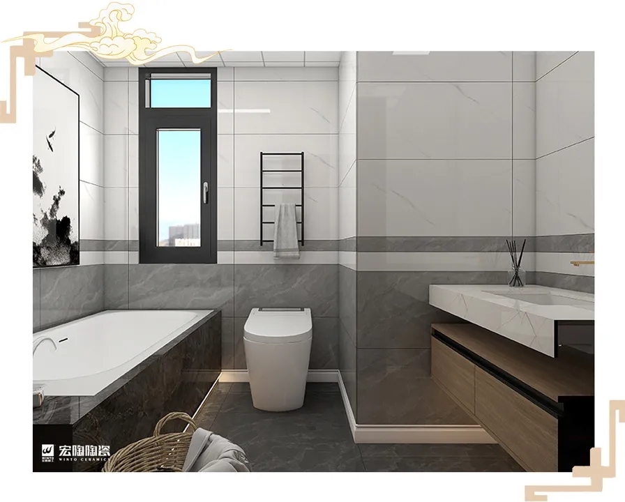 伟德BETVLCTOR1946始于英国岩板TPGR84001+TPGR84012+TPG80225卫浴空间