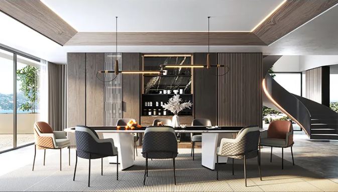 伟德BETVLCTOR1946始于英国岩板与整体酒柜装修效果图