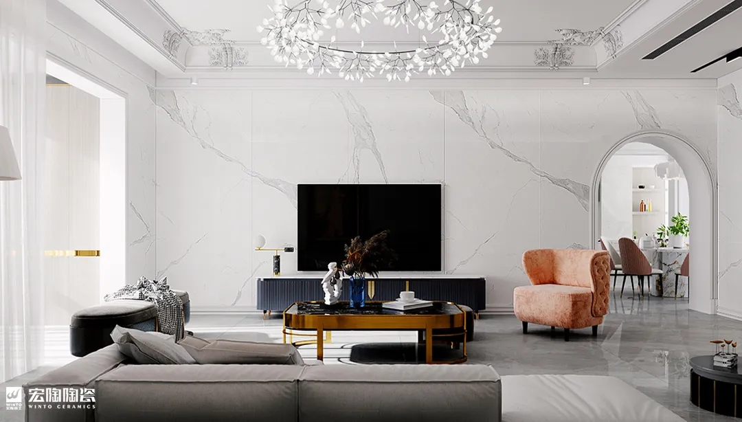 伟德BETVLCTOR1946始于英国东方白+皇家一号9-TPG2712A021ABC 瓷砖地砖1200×2700×9mm效果图