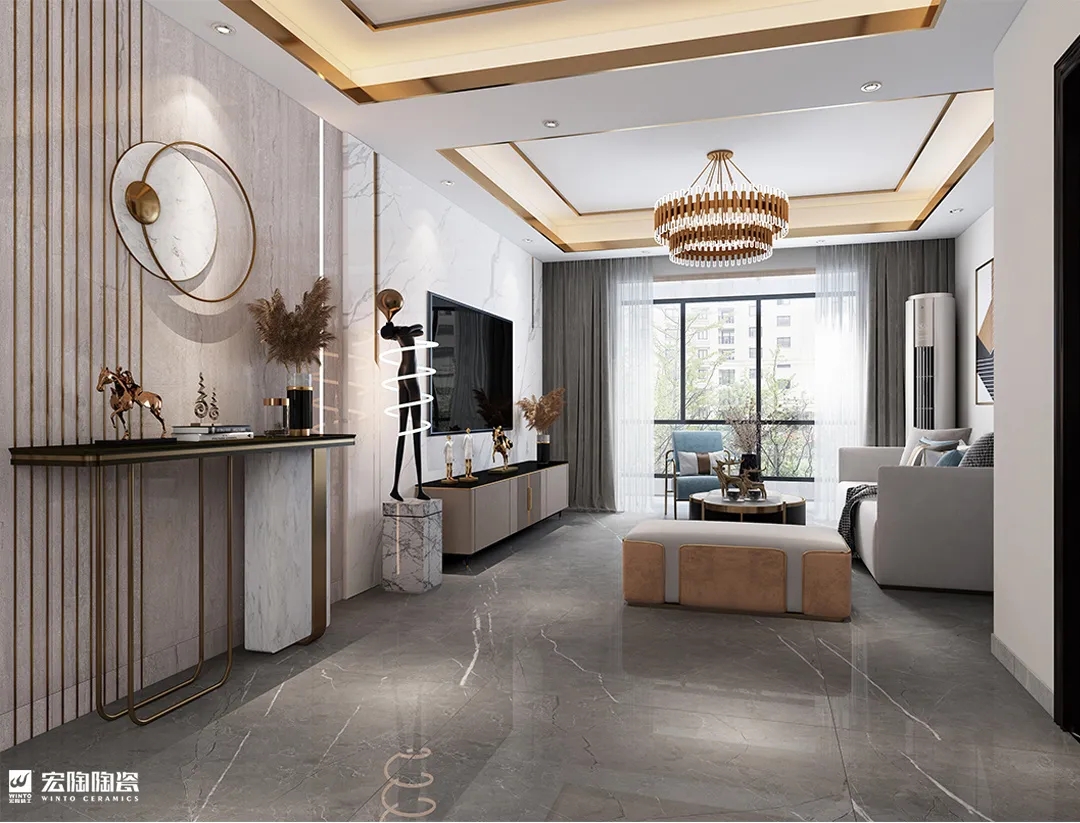 伟德BETVLCTOR1946始于英国浪琴灰+保加利亚灰9-TPG2412F018瓷砖地砖1200×2400×9mm效果图