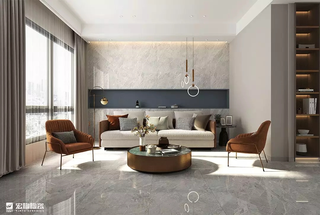 伟德BETVLCTOR1946始于英国抛釉系列陶瓷大板装修效果图