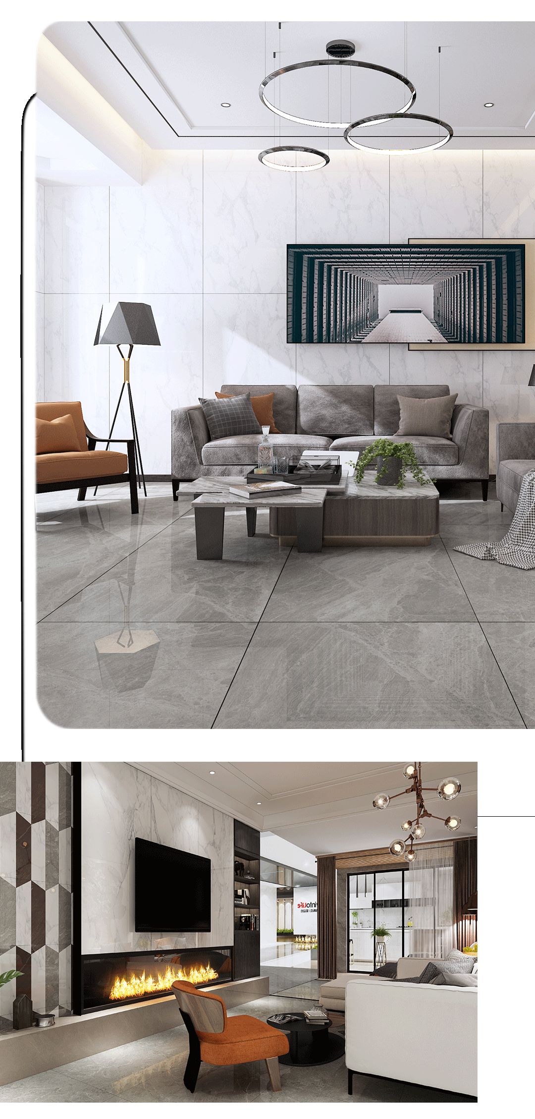 伟德BETVLCTOR1946始于英国900x1800mm陶瓷大板卡拉卡塔白装修效果图