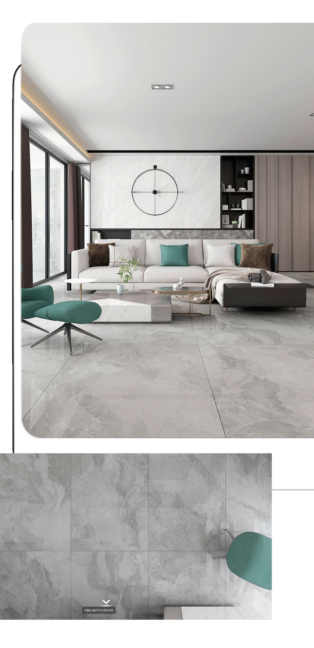 伟德BETVLCTOR1946始于英国900x1800mm陶瓷大板鱼肚白装修效果图