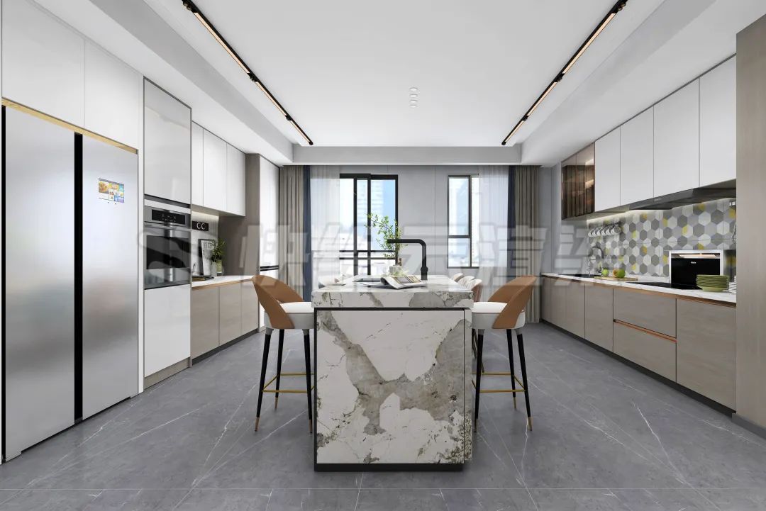 伟德BETVLCTOR1946始于英国质感砖灰色系厨房家居空间效果图