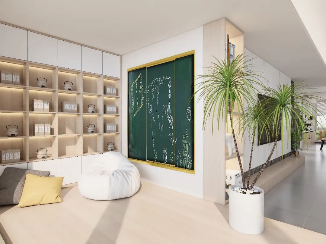 伟德BETVLCTOR1946始于英国陶瓷米黄色客厅+儿童区效果图