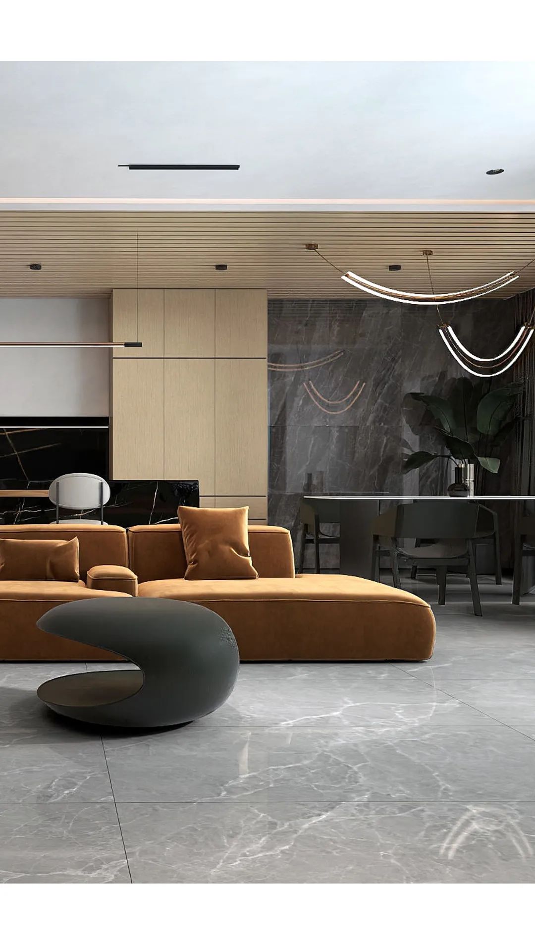 伟德BETVLCTOR1946始于英国TPG157272旺达灰客厅和厨房效果图