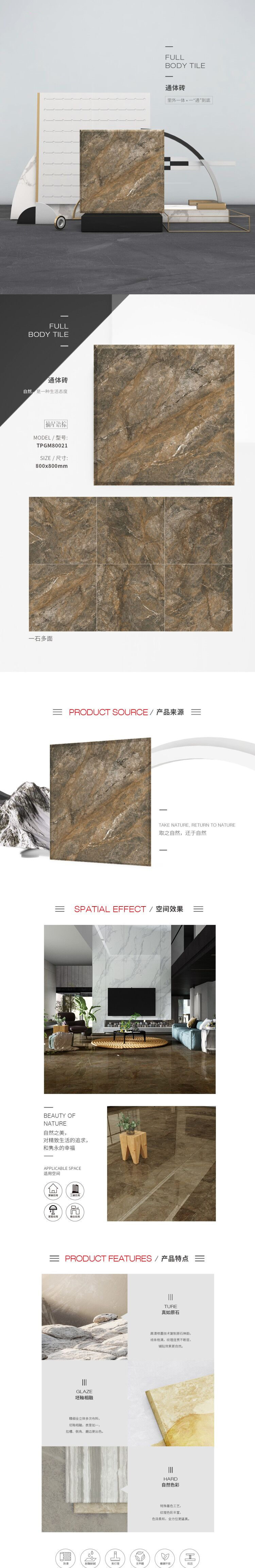 TPGM80021（摘星语棕）通体墙瓷砖/地砖规格型号特点具体介绍